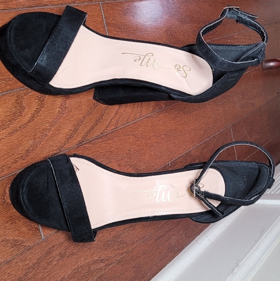 Black Suede Heels - Picture 2 of 4